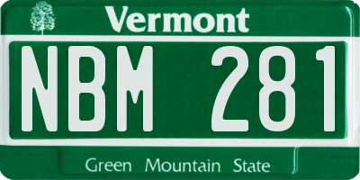 VT license plate NBM281