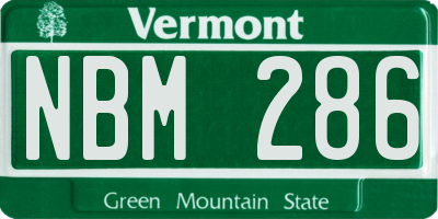 VT license plate NBM286
