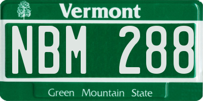 VT license plate NBM288