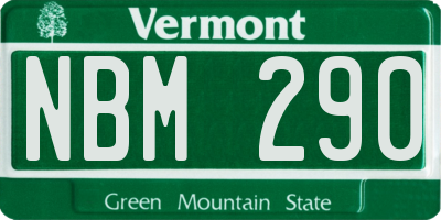 VT license plate NBM290
