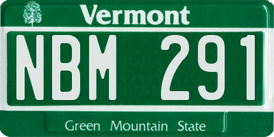 VT license plate NBM291