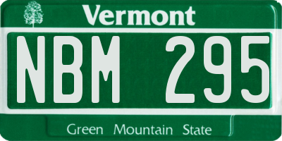 VT license plate NBM295