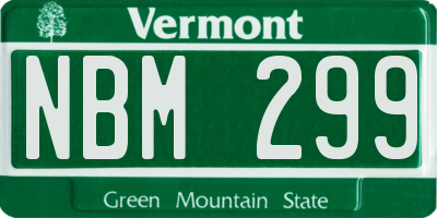 VT license plate NBM299