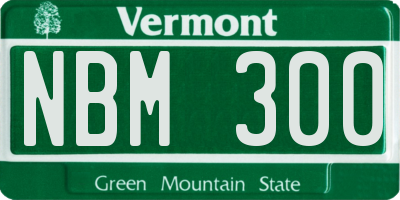 VT license plate NBM300