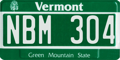 VT license plate NBM304