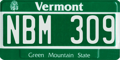 VT license plate NBM309