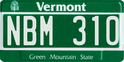 VT license plate NBM310