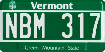 VT license plate NBM317