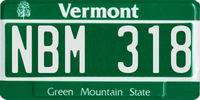 VT license plate NBM318