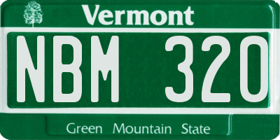 VT license plate NBM320