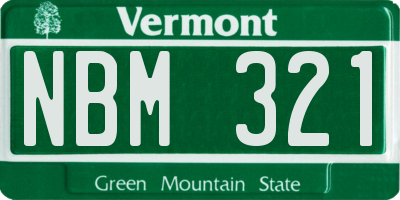 VT license plate NBM321