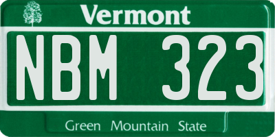 VT license plate NBM323