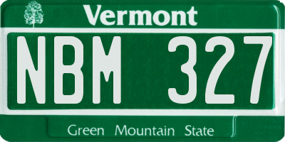 VT license plate NBM327