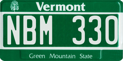 VT license plate NBM330