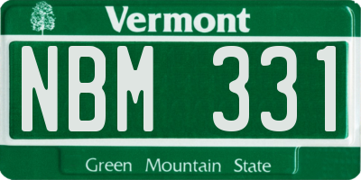 VT license plate NBM331