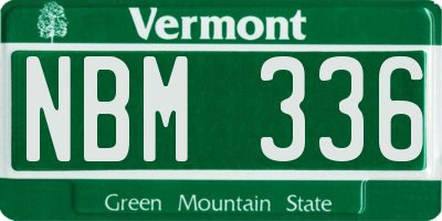 VT license plate NBM336