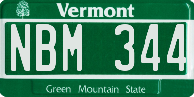 VT license plate NBM344