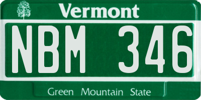 VT license plate NBM346