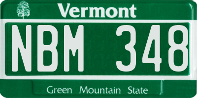 VT license plate NBM348