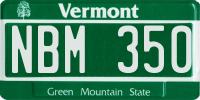 VT license plate NBM350