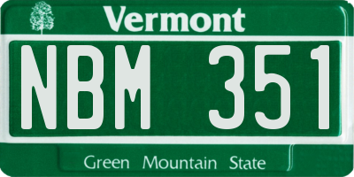 VT license plate NBM351