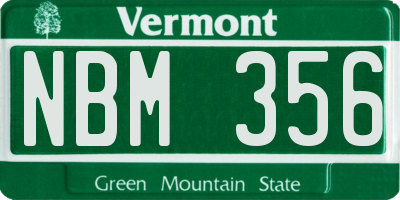 VT license plate NBM356