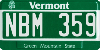 VT license plate NBM359