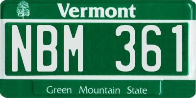 VT license plate NBM361