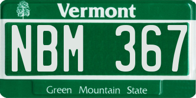 VT license plate NBM367