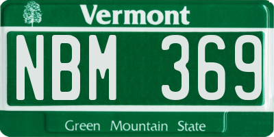VT license plate NBM369