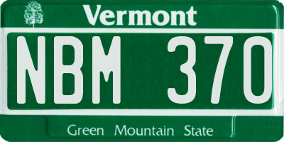 VT license plate NBM370