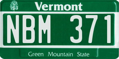 VT license plate NBM371
