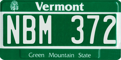 VT license plate NBM372
