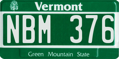 VT license plate NBM376