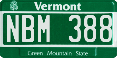 VT license plate NBM388