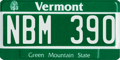VT license plate NBM390