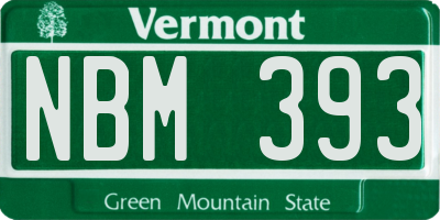 VT license plate NBM393