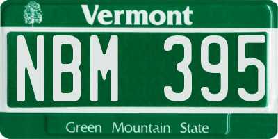 VT license plate NBM395