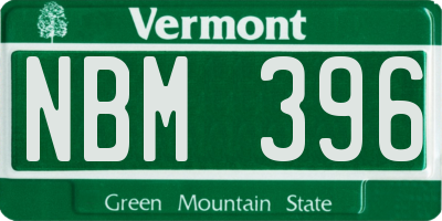 VT license plate NBM396