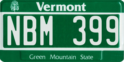 VT license plate NBM399