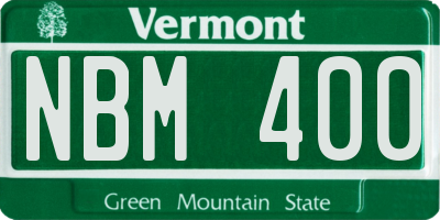 VT license plate NBM400