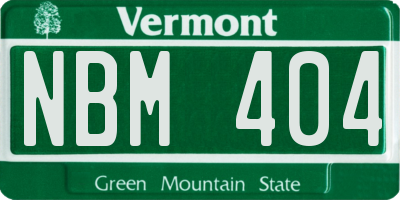 VT license plate NBM404
