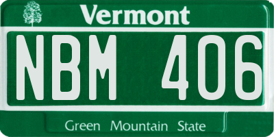 VT license plate NBM406