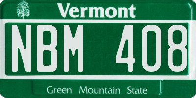 VT license plate NBM408