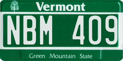 VT license plate NBM409