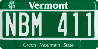 VT license plate NBM411