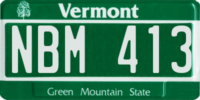 VT license plate NBM413