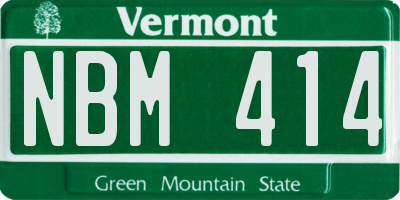 VT license plate NBM414