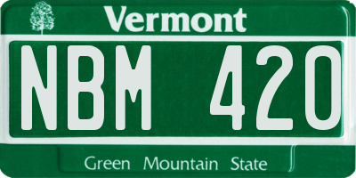 VT license plate NBM420