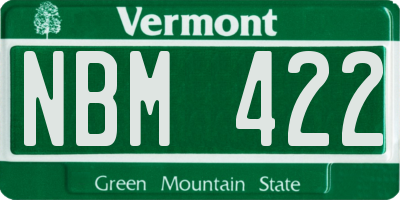 VT license plate NBM422